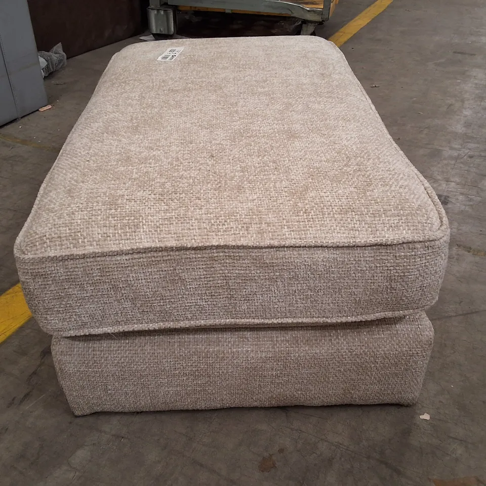 LIGHT GREY FABRIC RECTANGULAR FOOT STOOL