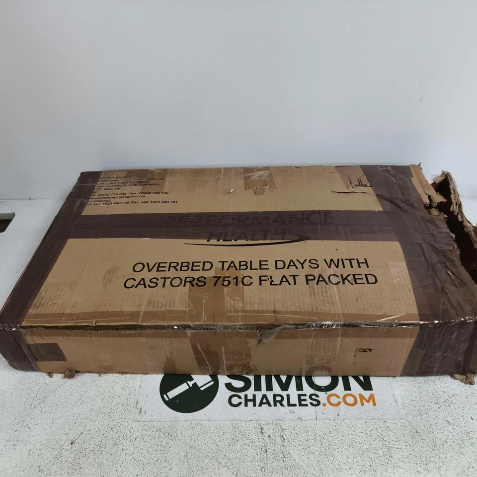 OVERBED TABLE WITH CASTORS – FLAT PACKED (751C)