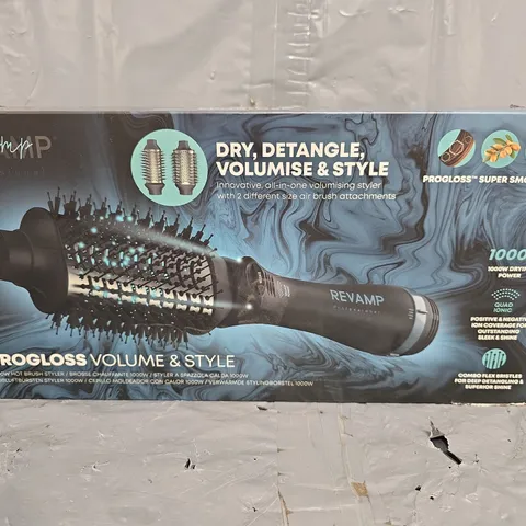 BOXED REVAMP PROFESSIONAL PROGLOSS VOLUME AND STYLE 1000W HOT BRUSH STYLER DR-2500-GB