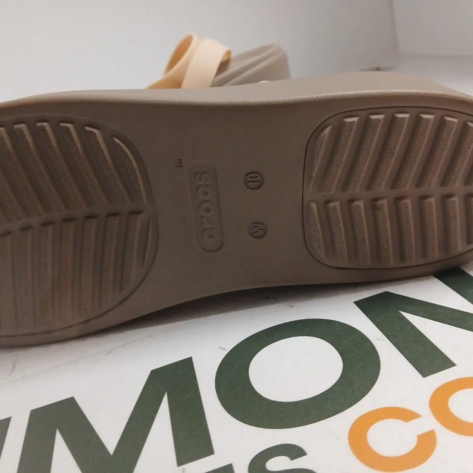 CROCS BEIGE PLATFORM WEDGE SANDALS – WOMEN'S 10