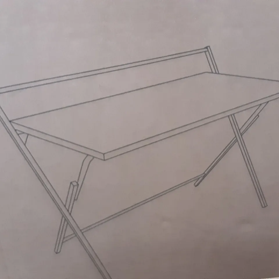 BOXED EVELYN FOLDING WIDE DESK IN RUSTIC WOOD EFFECT - H85 X W120 X D60 CM 