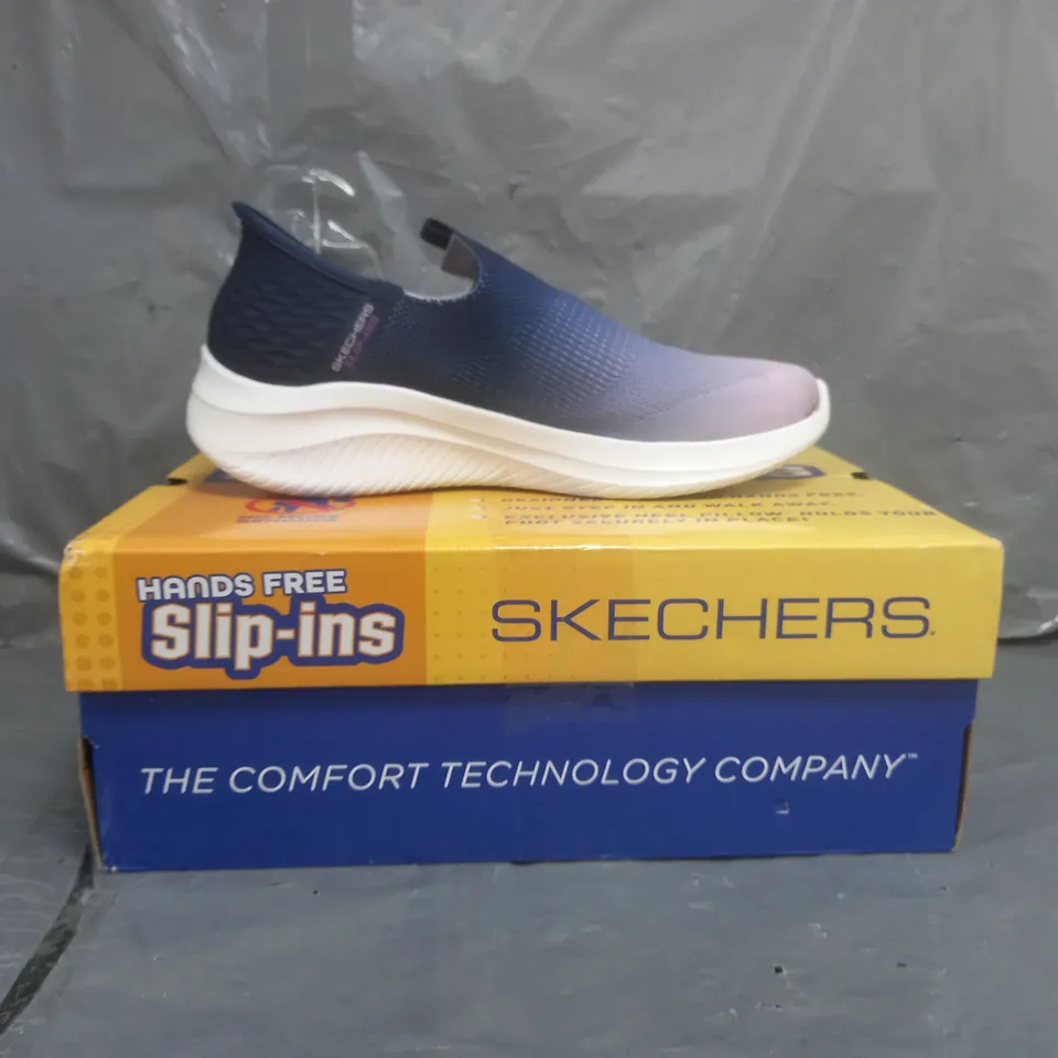 SKECHERS HANDS FREE SLIP INS TRAINERS NAVY/PURPLE SIZE 6