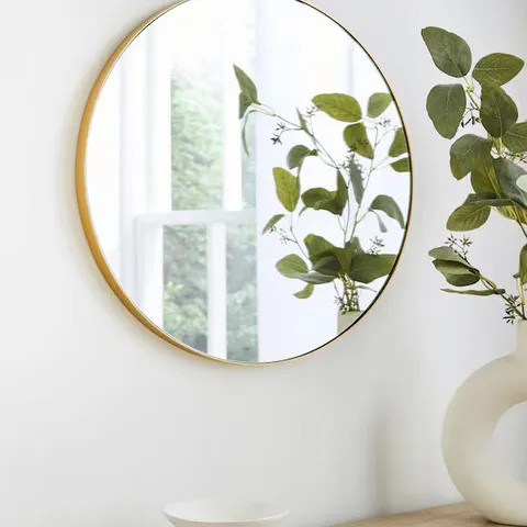 GOLD ROUND WALL MIRROR RT357 1 PCS