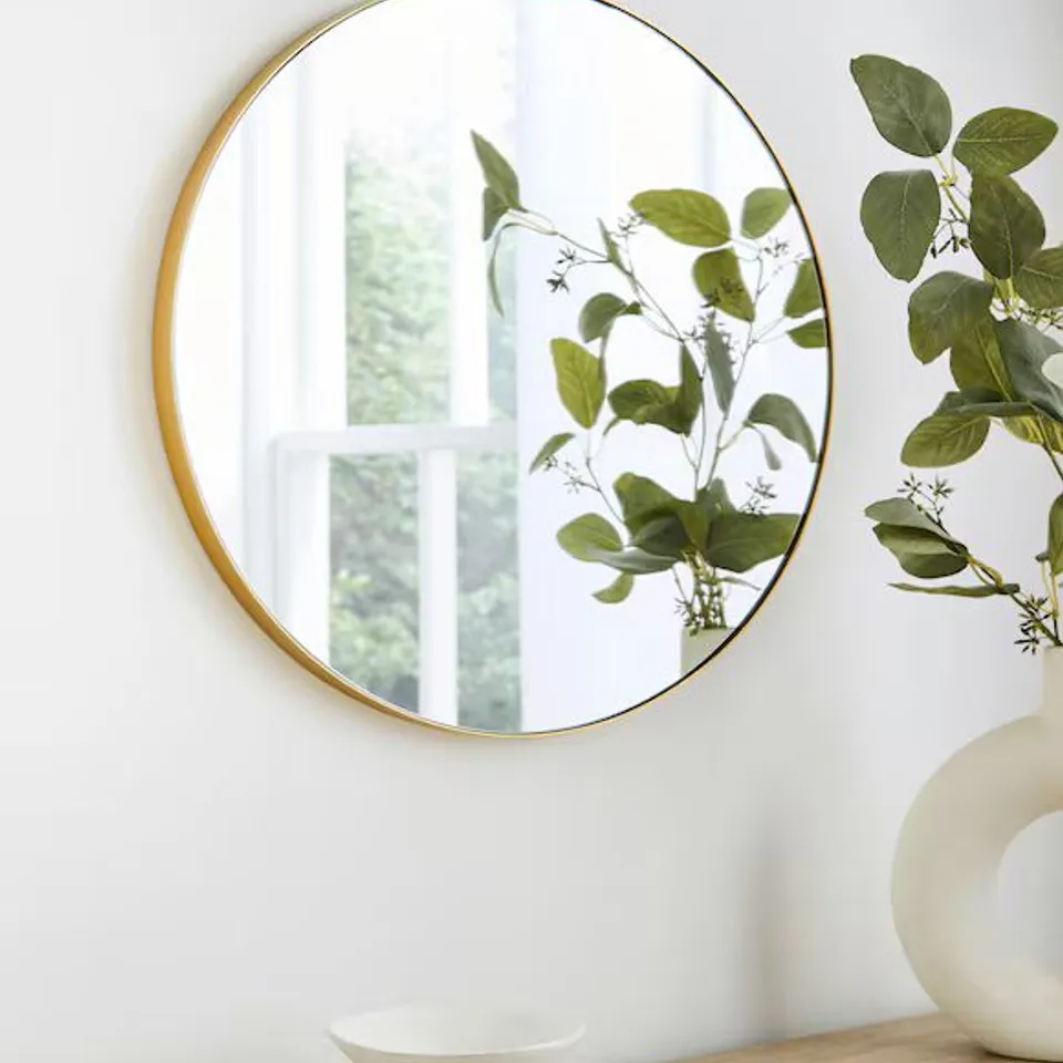 GOLD ROUND WALL MIRROR RT357 1 PCS