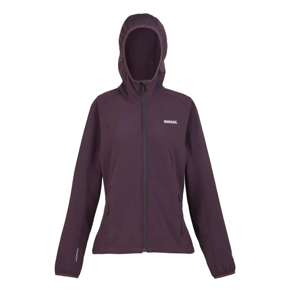 BRAND NEW REGATTA SOFT SHELL JACKET AREC III POLYESTER IN DEEP PLUM SIZE UK 8