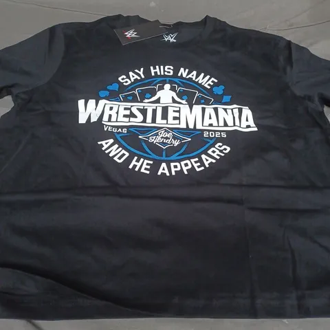WWE WRESTLE MANIA 41 LOGO T-SHIRT, BLACK - UK SIZE XL