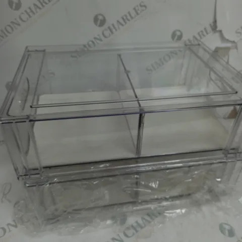 BOXED COOK'S ESSENTIALS SET OF 2 STACKABLE STORAGE DRAWERS WITH DIVIDERS