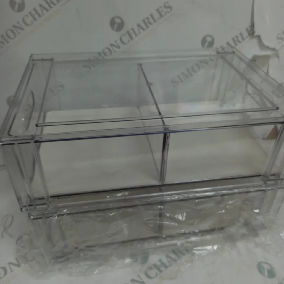 BOXED COOK'S ESSENTIALS SET OF 2 STACKABLE STORAGE DRAWERS WITH DIVIDERS