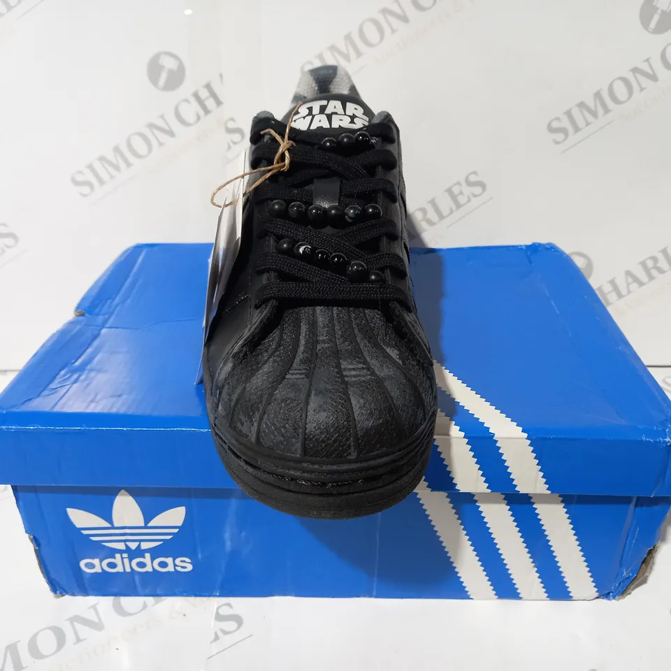 BOXED PAIR OF ADIDAS SUPERSTAR STAR WARS SHOES UK SIZE 6