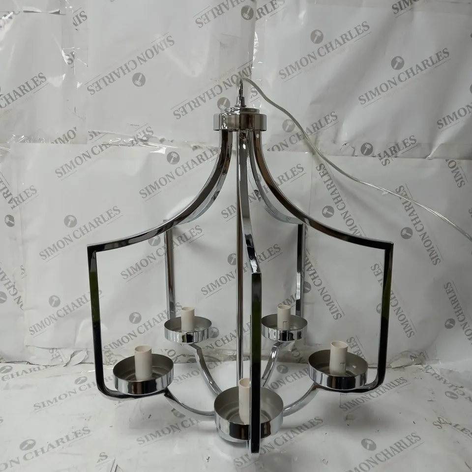 LAURA ASHLEY JOSEPH 5 LIGHT CHANDELIER CHROME 