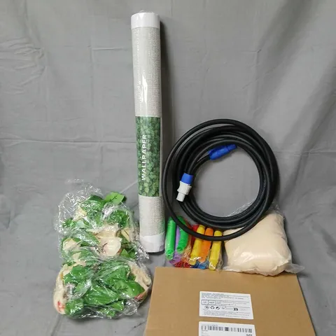 APPROXIMATELY 20 ASSORTED HOUSEHOLD ITEMS TO INCLUDE WALLPAPER, FAUX PLANT DECOR, WALL STICKERS, ETC