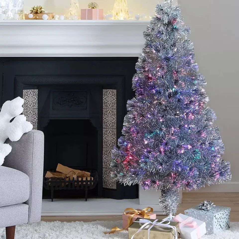 BOXED 5FT SILVER FIBRE OPTIC TREE - COLLECTION ONLY RRP £64.99