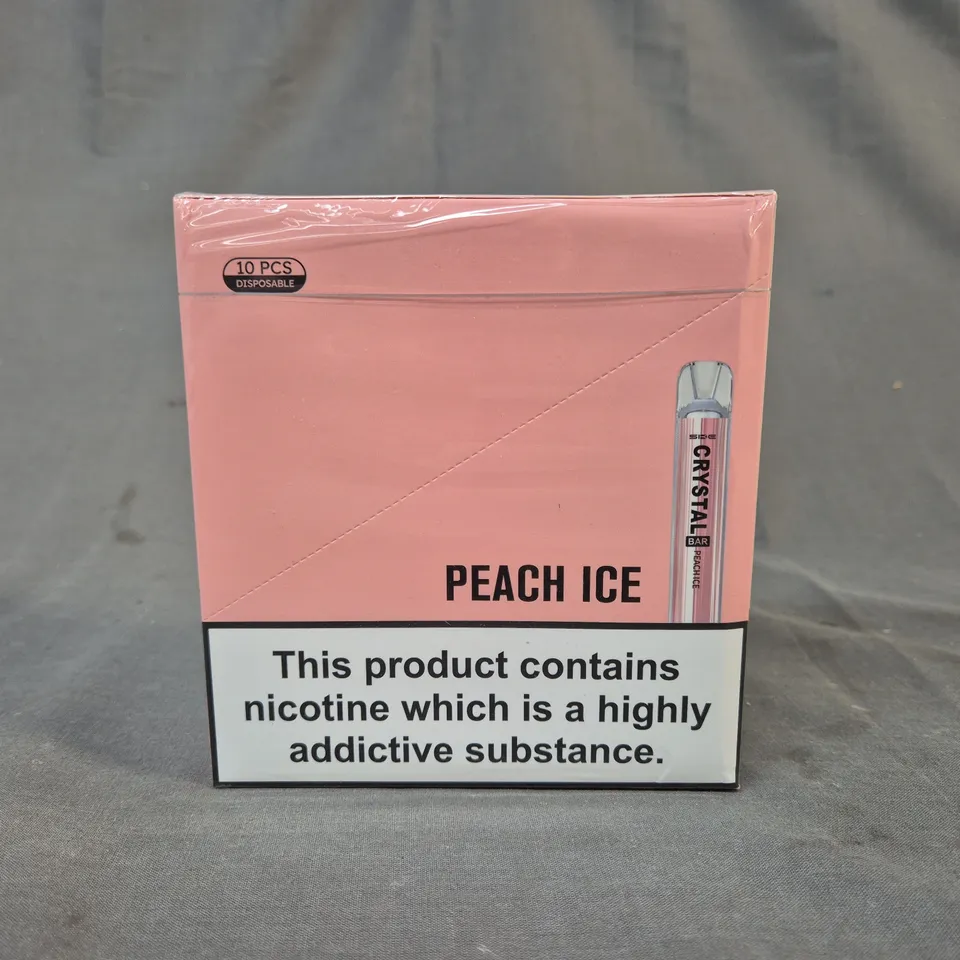 BOXED AND SEALED SKE CRYSTAL BAR PEACH ICE 10PACK