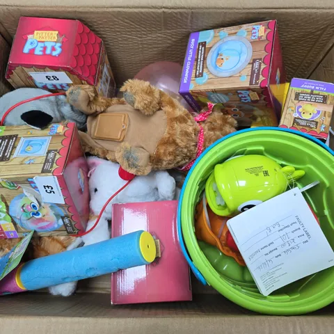 APPROXIMATELY 6 ASSORTED TOYS & GAMES PRODUCTS TO INCLUDE BUBBLEFISH BLOWER, BUSY LITTLE CLOWNFISH, WALK ALONG DOG, ETC - COLLECTION ONLY