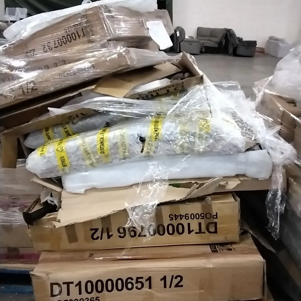 PALLET OF ASSORTED BOXED DINING TABLE PARTS