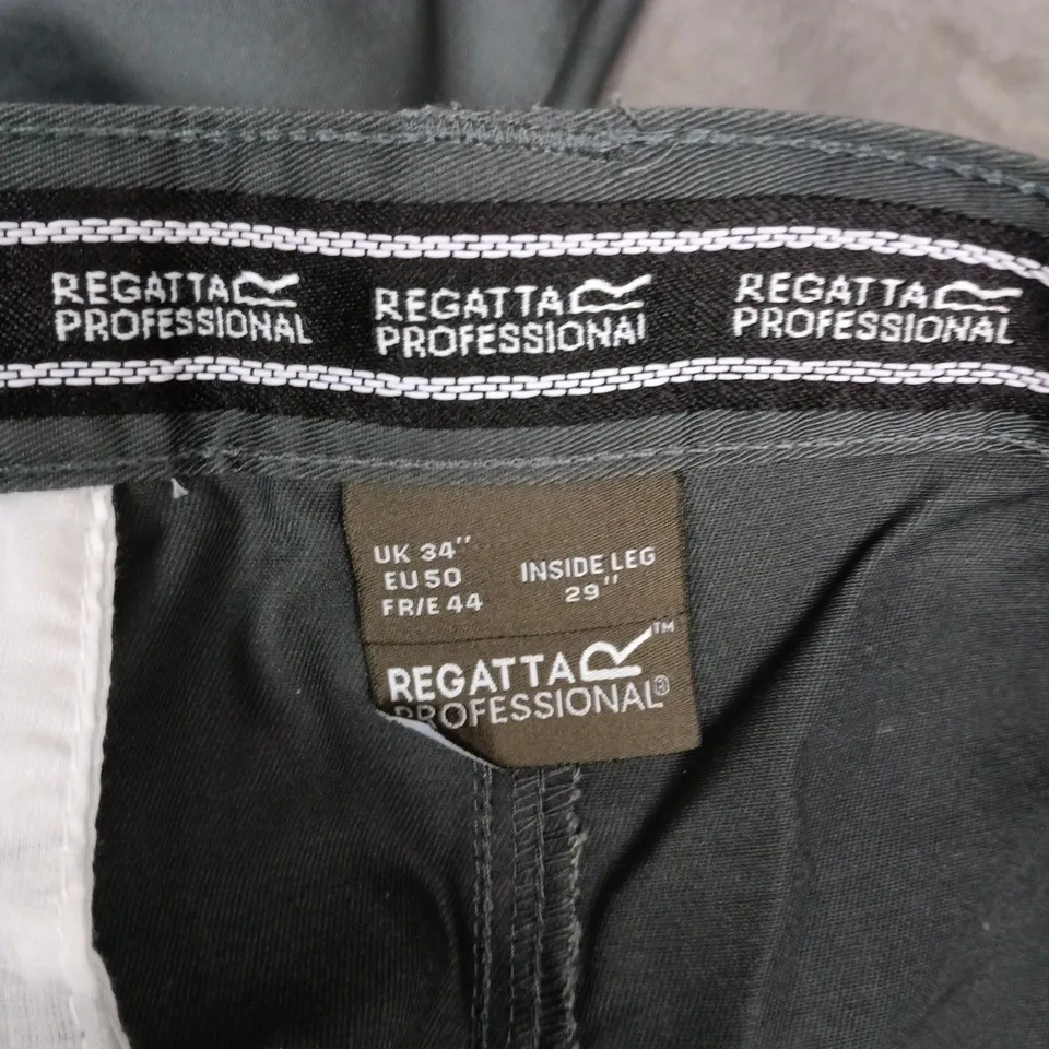 REGATTA PROFESSIONAL COMBINE TROUSER – SAGE GREEN, UK 34 (EU 50, FR/E 44), INSEAM 29 INCHES
