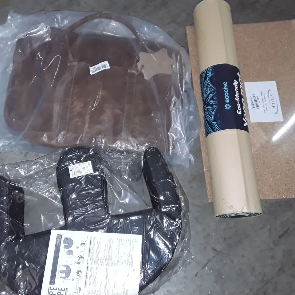 UNPROCESSED PALLET OF ASSORTED ITEMS TO INCLUDE FULL LENGTH MIRRORS, YOGA MATS AND CORK SHEETS