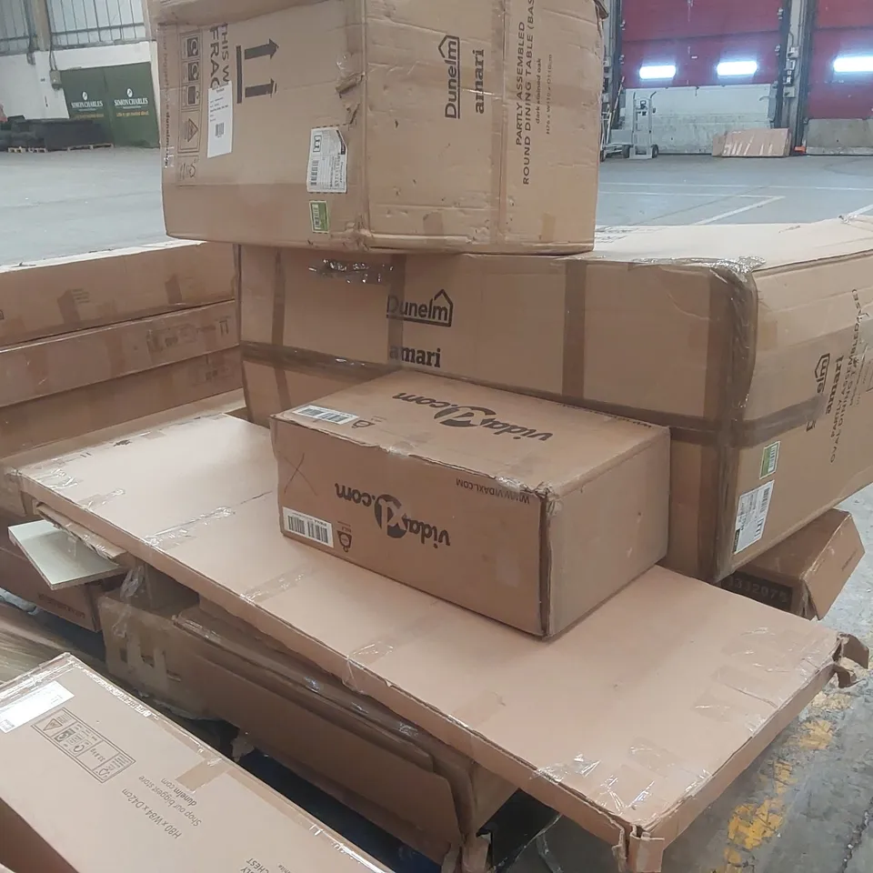 PALLET CONTAINING A LARGE QUANTITY OF ASSORTED FURNITURE PARTS ECT