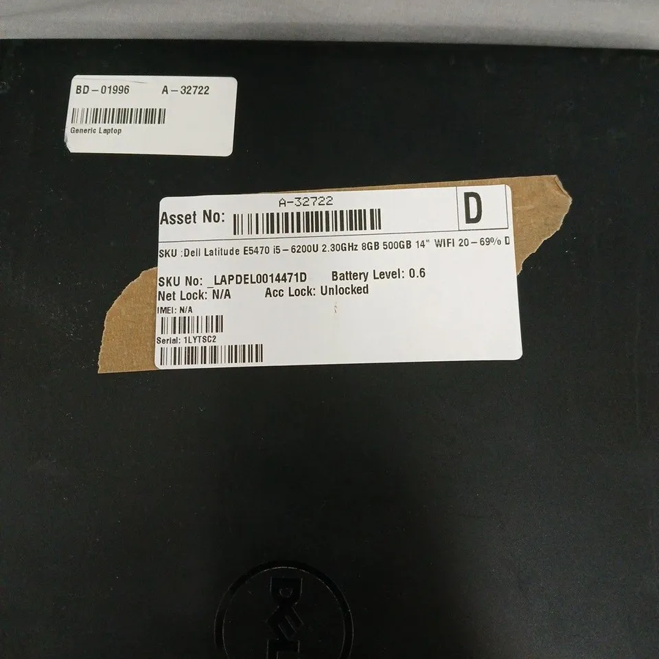 Dell Latitude E5470 Laptop – 14-inch display, i5-6200U, 8GB RAM, 500GB HDD.