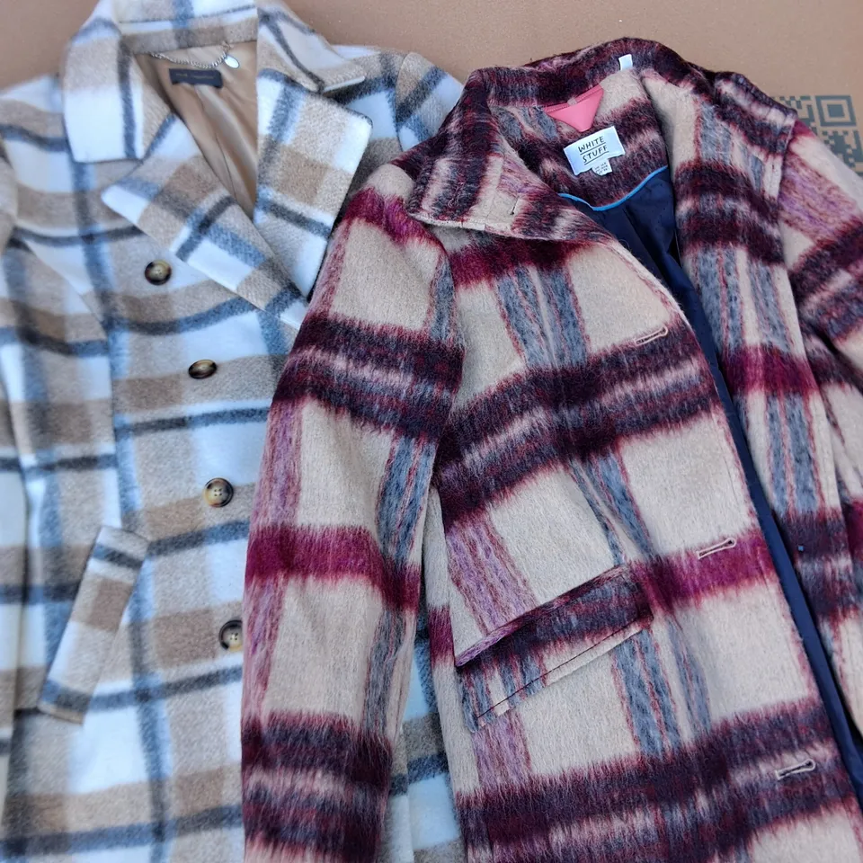 LOT OF 5 BUTTON THROUGH COATS INCLUDES RUTH LANGFORD AND WHITE STUFF
