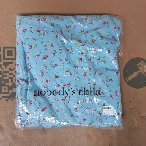 BAGGED NOBODY'S CHILD KACEY MIDI DRESS IN BLUE/FLORAL SIZE UK 8
