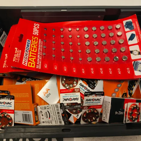 LARGE QUANTITY OF ASSORTED BATTERIES TO INCLUDE ENERGIZER, RAYOVAC, EXCELLTEC, ETC