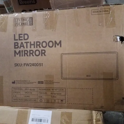 BOXED LIVING AND HOME LED BATHROOM MIRROR 40×60×4CM
