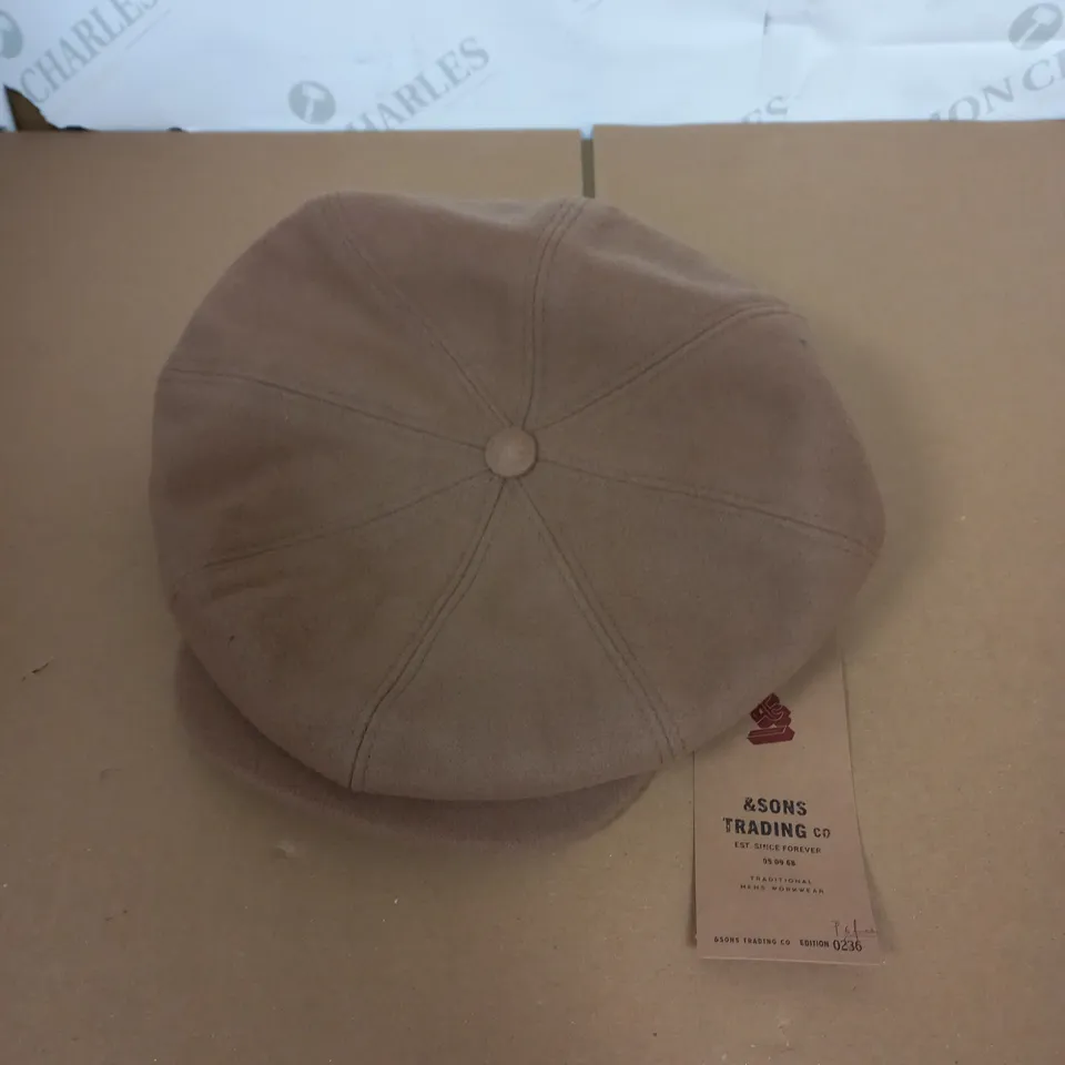 &SONS JACKSON BAKER BOY HAT IN TAN SIZE XL