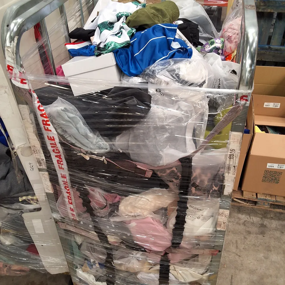 CAGE CONTAINING ASSORTED CLOTHING