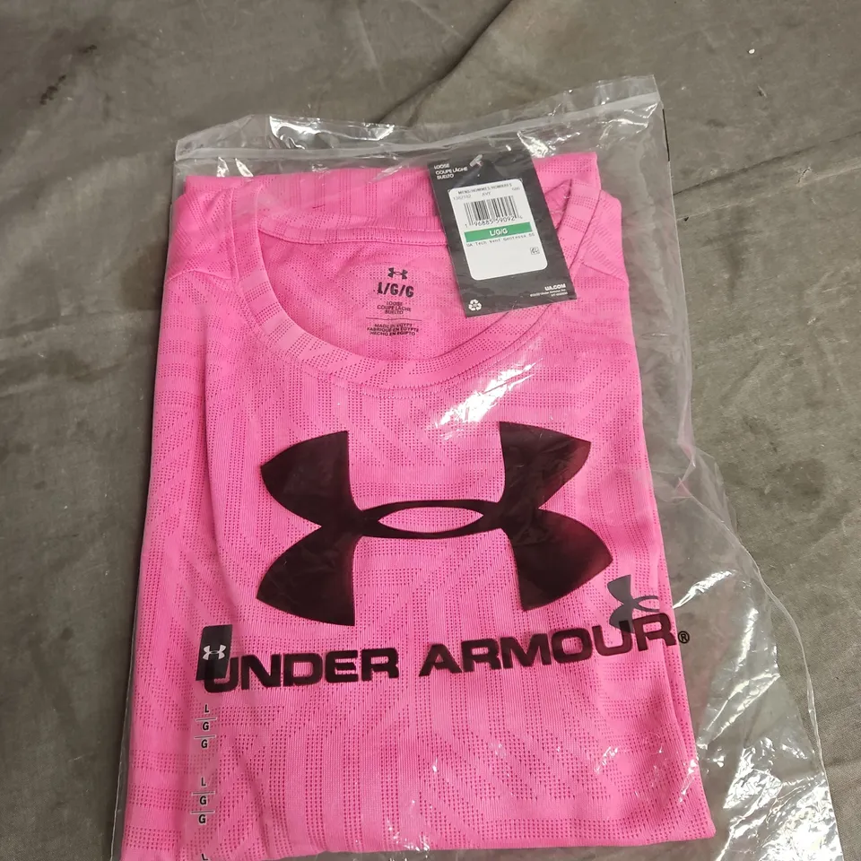 UNDER ARMOUR WOMEN'S PINK UA TECH PERFORMANCE TEE – SIZE L/G (NEW WITH TAGS)