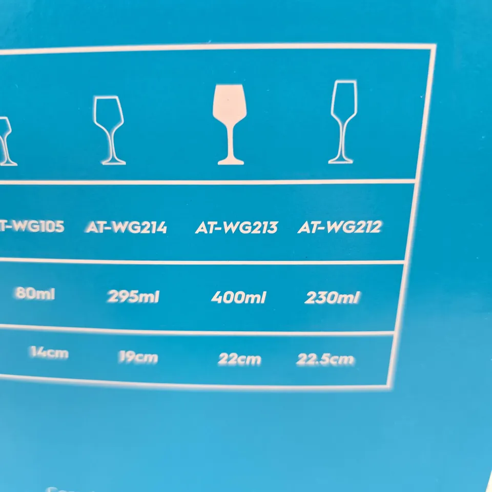 ARGON TABLEWARE AT-WG213 SET OF 6 GLASSES BOXED