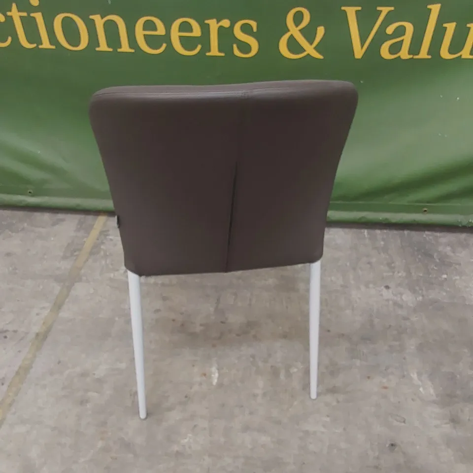 DESIGNER BROWN PU LEATHER SIDE CHAIR 