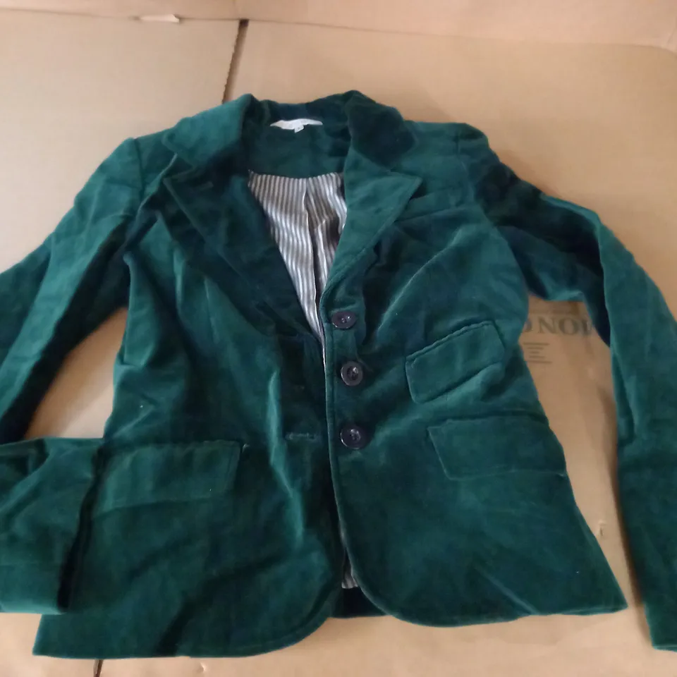 TOP SHOP GREEN VELVET BLAZER - 8