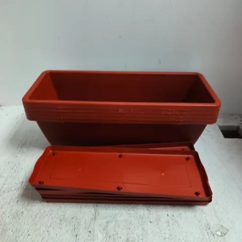 BREEINS SET OF 5 FLOWERPOTS N BRICK RED (42.5X17X14CM)