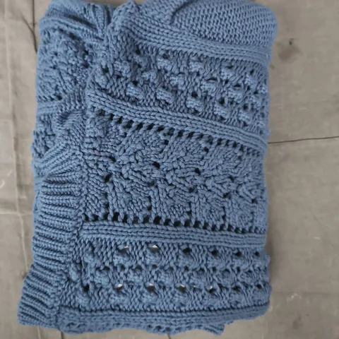 NOBODY'S CHILD COTTON POINTELLE CARDIGAN SIZE BLUE SIZE LARGE