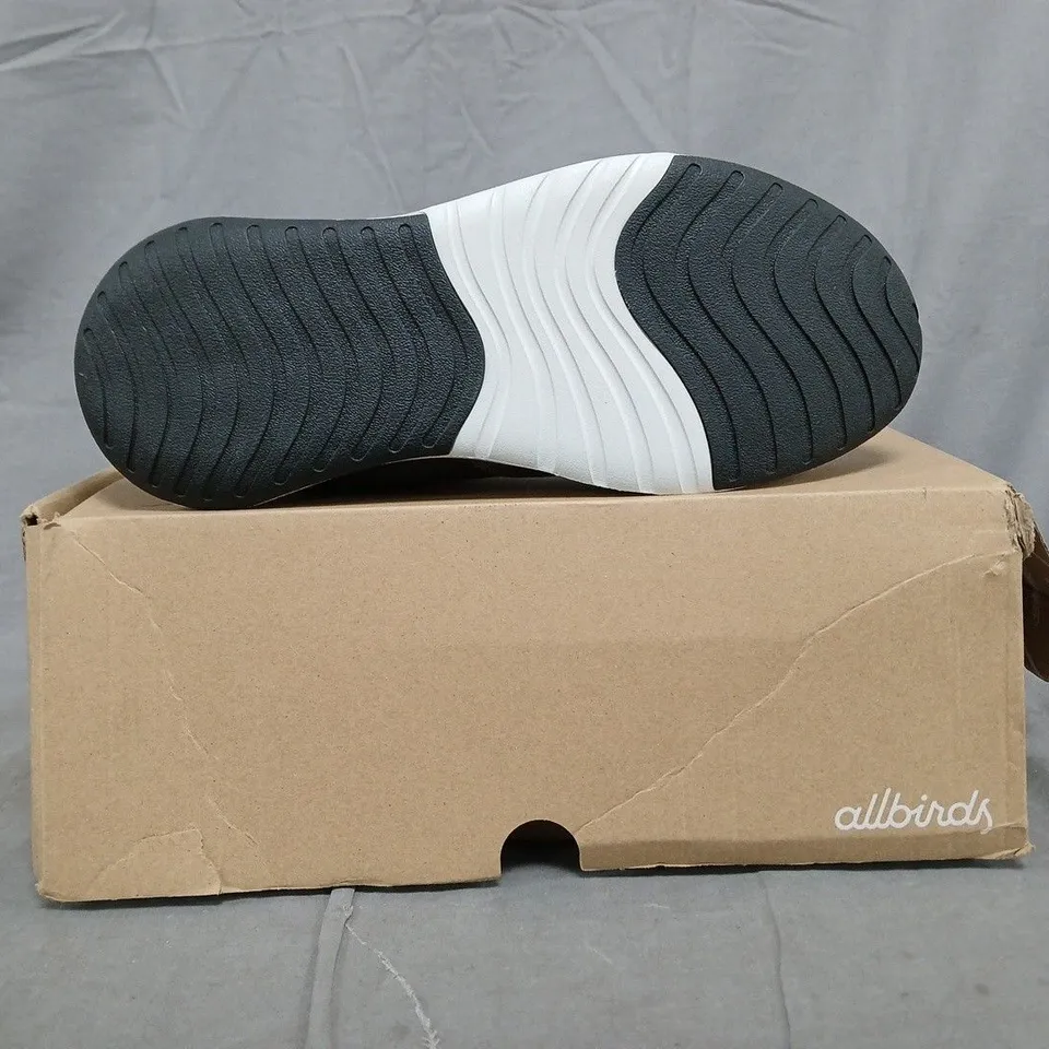 BOXED PAIR OF ALLBIRDS SHOES IN STORM GREY SIZE UK 10