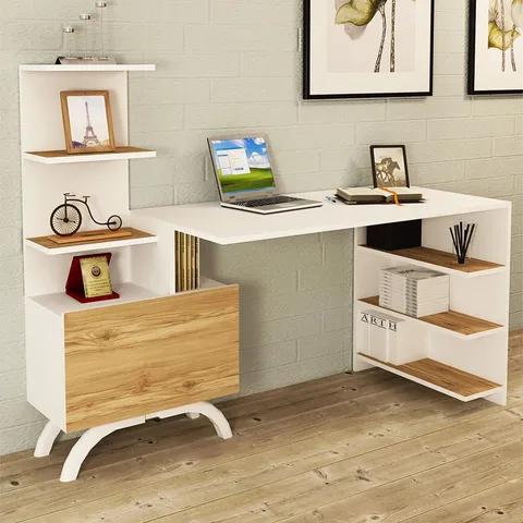 BOXED KALENDER DECOR OLIVIA STUDY DESK, ATLANTIC PINE WHITE (1 BOX)