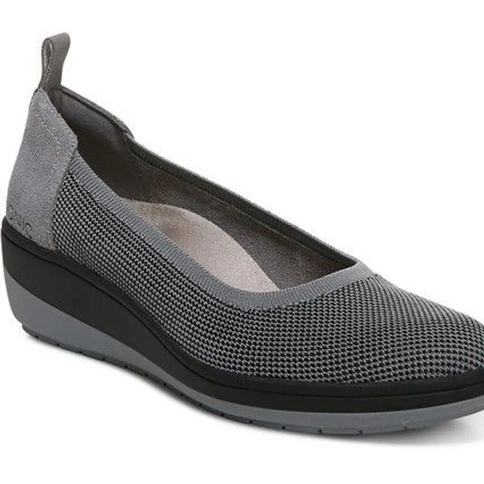 VIONIC ADVANTAGE JACEY KNIT WEDGE BALLERINA CHARCOAL SIZE 6.5
