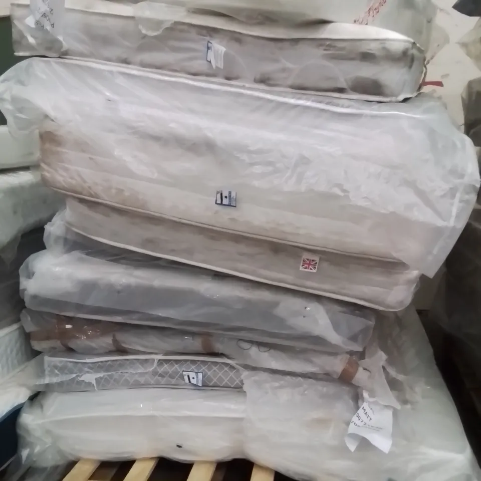 PALLET CONTAINING APPROXIMATELY 10 MATTRESSES SIZES VARY