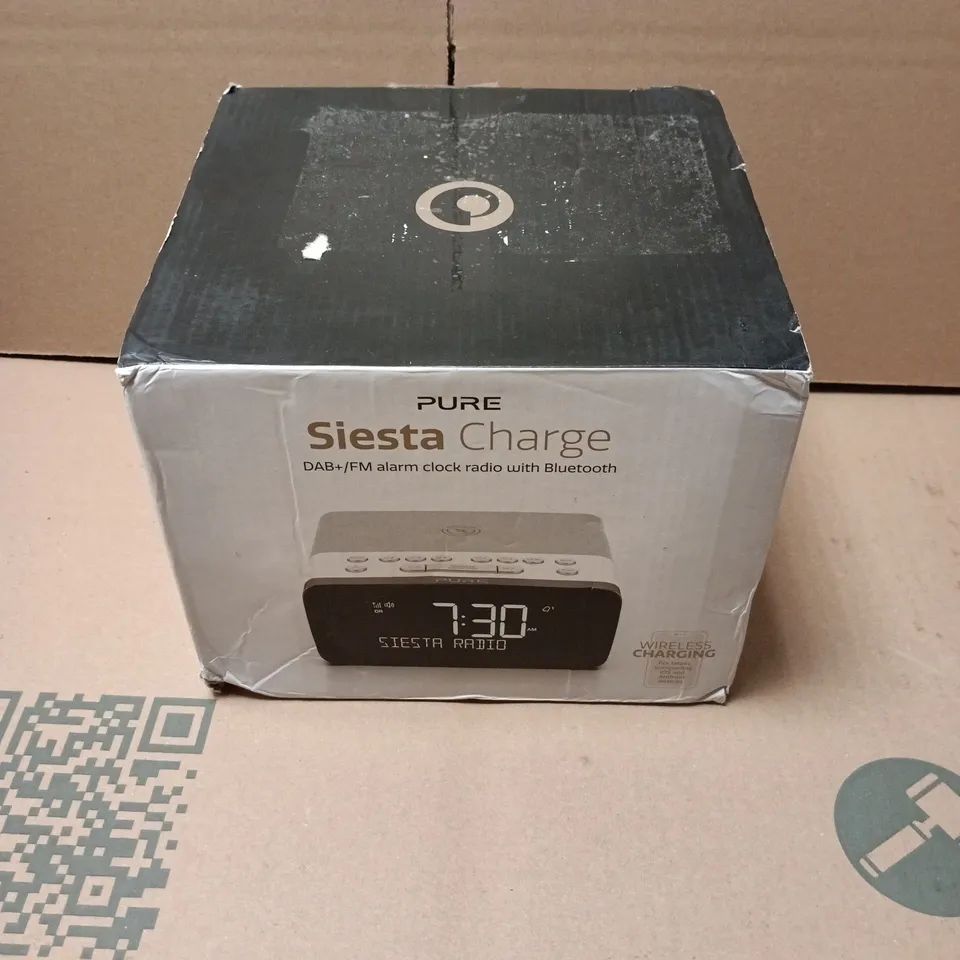 BOXED PURE SIESTA CHARGE ALARM CLOCK RADIO
