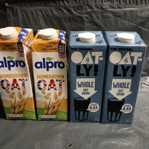LOT OF 14 1L CARTONS OF OAT MILK TO INCLUDE OAT-LY & ALPRO