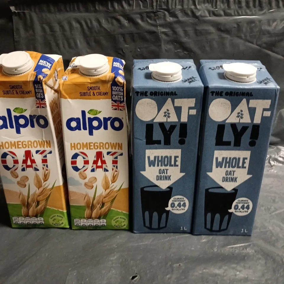 LOT OF 14 1L CARTONS OF OAT MILK TO INCLUDE OAT-LY & ALPRO