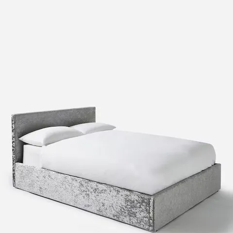 HAYDEN CRUSHED VELVET OTTOMAN BED FRAME - 2 BOXES 