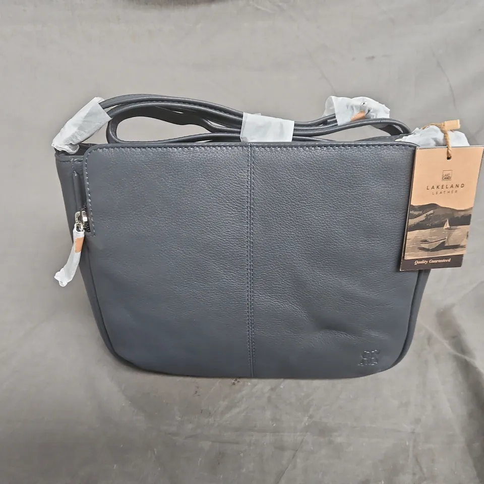 LAKELAND LEATHER AMBLESIDE NAVY REAL LEATHER HANDBAG