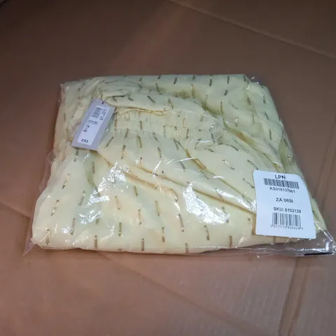 PACKAGED RIVER ISLAND YELLOW/GOLD DETAILED FLOWING MAXI DRESS - SIZE 14