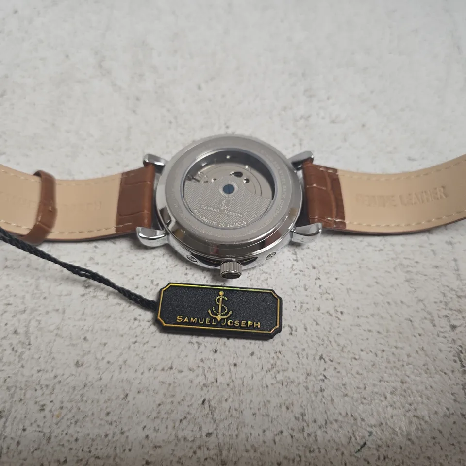 SAMUEL JOSEPH AUTOMATIC LIMITED EDITION SILVER/BROWN WATCH
