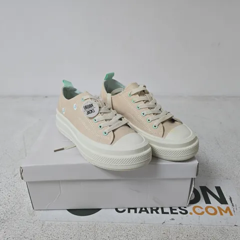 URBAN JACKS BEIGE SNEAKERS – LOW-TOP CANVAS SIZE 4