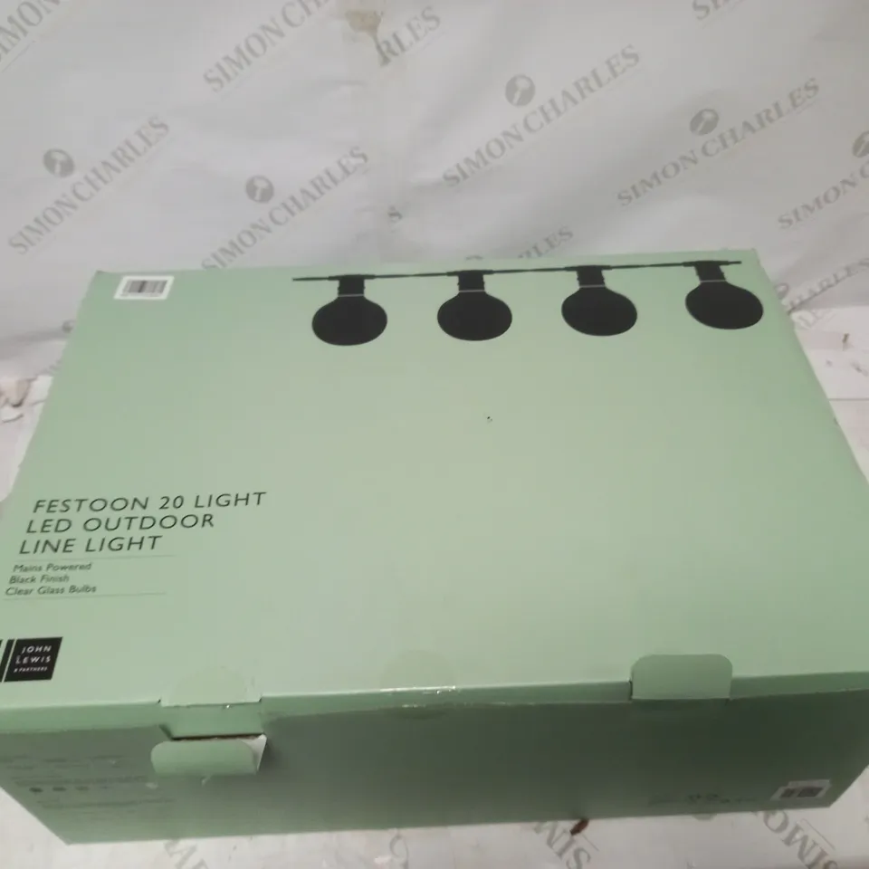 JOHN LEWIS FESTOON 20 LIGHT LED OUTDOOR LINE LIGHT