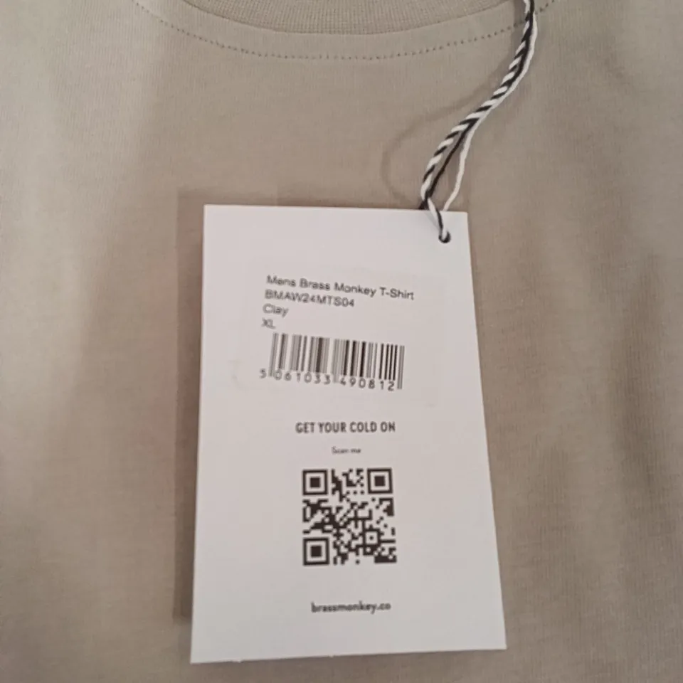 BOX OF BRASS MONKEY T-SHIRTS - CLAY SIZE XL APPROXIMATELY 15