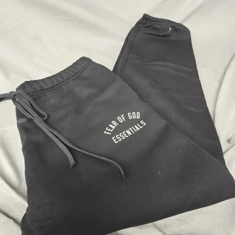 FEAR OF GOD ESSENTIALS BLACK OVERSIZED JOGGERS SIZE XL